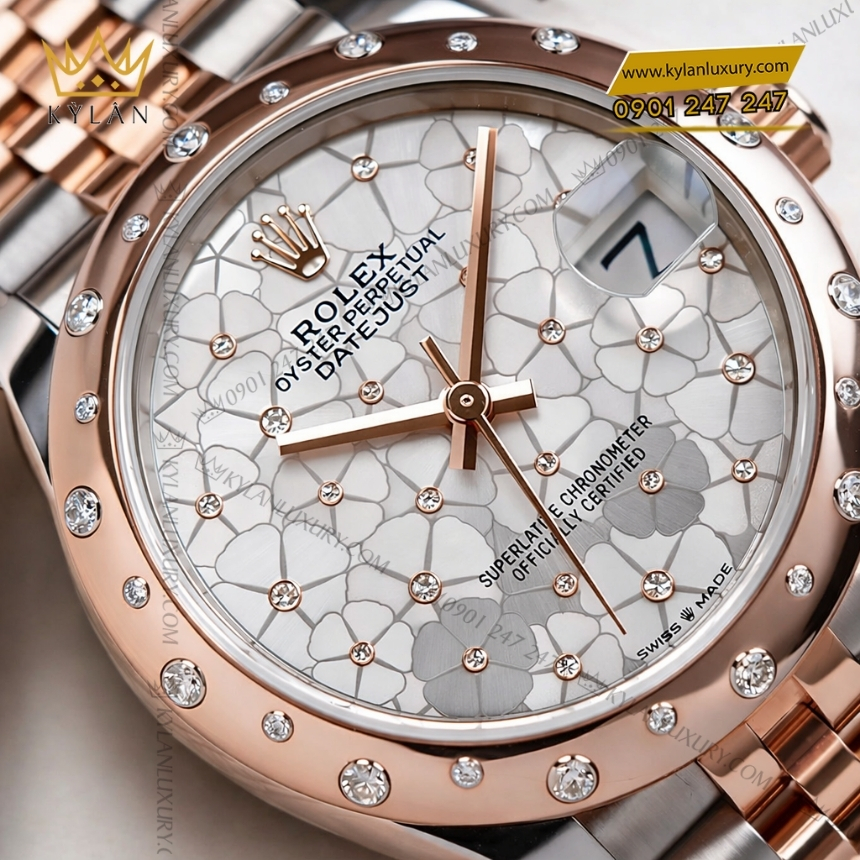 Kỳ Lân Luxury rolex datejust 31 278341rbr 0032 mat so hoa 2 Đồng hồ Rolex Datejust 31 mặt số hoa 278341RBR-0032