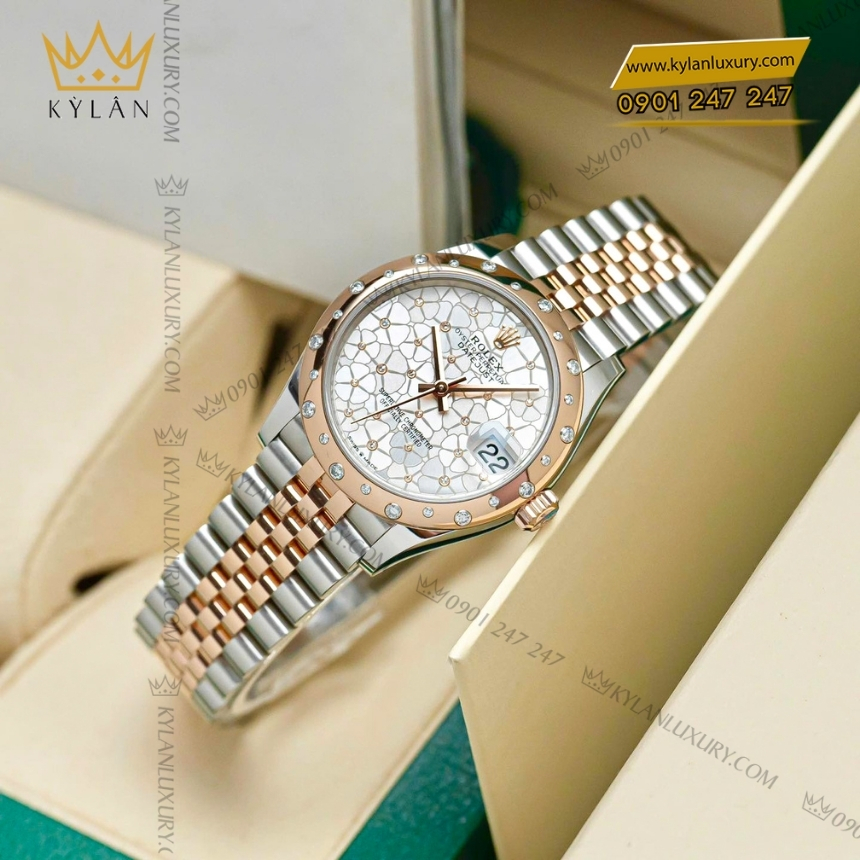 Kỳ Lân Luxury rolex datejust 31 278341rbr 0032 mat so hoa 6 Đồng hồ Rolex Datejust 31 mặt số hoa 278341RBR-0032