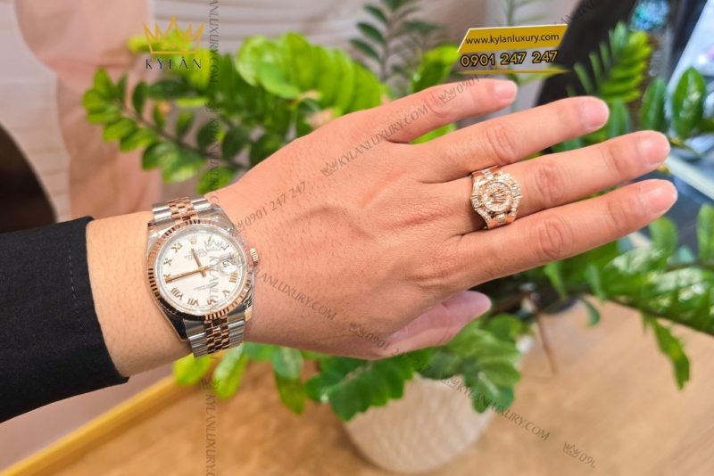 Đồng hồ Rolex Datejust 36 mặt trắng cọc La Mã 116231-0084