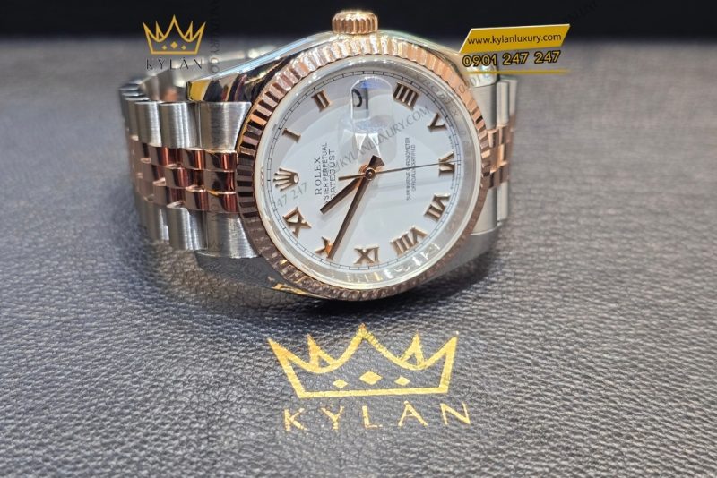 Đồng hồ Rolex Datejust 36 mặt trắng cọc La Mã 116231-0084