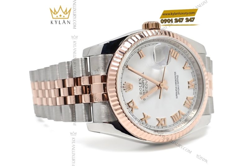 Đồng hồ Rolex Datejust 36 mặt trắng cọc La Mã 116231-0084