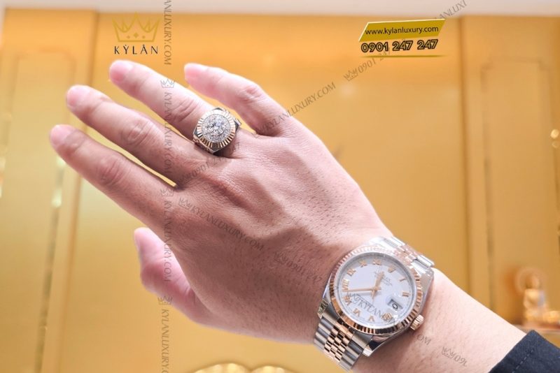 Đồng hồ Rolex Datejust 36 mặt trắng cọc La Mã 116231-0084