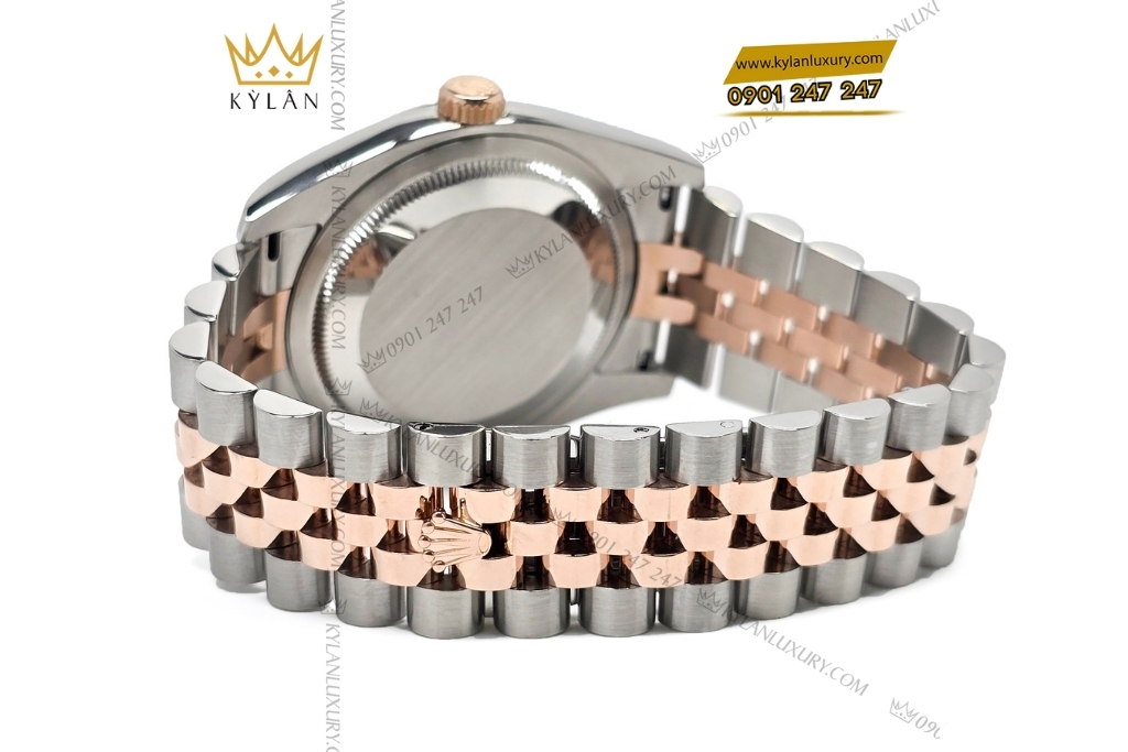 Kỳ Lân Luxury rolex datejust 36 116231 0084 trang la ma 9 Đồng hồ Rolex Datejust 36 mặt trắng cọc La Mã 116231-0084