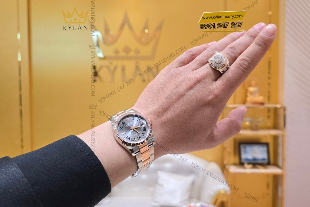 Kỳ Lân Luxury rolex datejust 36 126231 0030 mat xam la ma 10 Đồng hồ Rolex Datejust 36 mặt xám La Mã 126231-0030