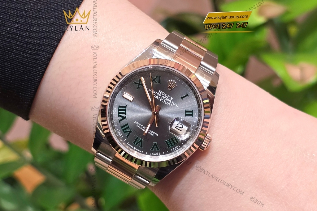 Kỳ Lân Luxury rolex datejust 36 126231 0030 mat xam la ma 15 Đồng hồ Rolex Datejust 36 mặt xám La Mã 126231-0030