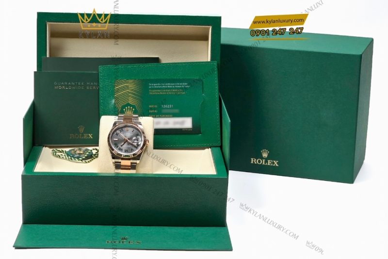 Đồng hồ Rolex Datejust 36 mặt xám La Mã 126231-0030