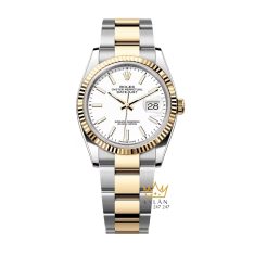 Đồng hồ Rolex Datejust 36 mặt trắng cọc dạ quang 126233-0020