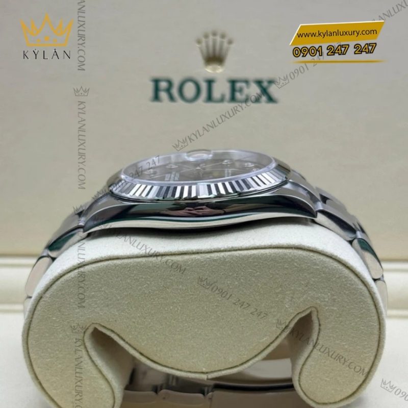 Đồng hồ Rolex Datejust 41 mặt đen cọc kim cương 126334-0011