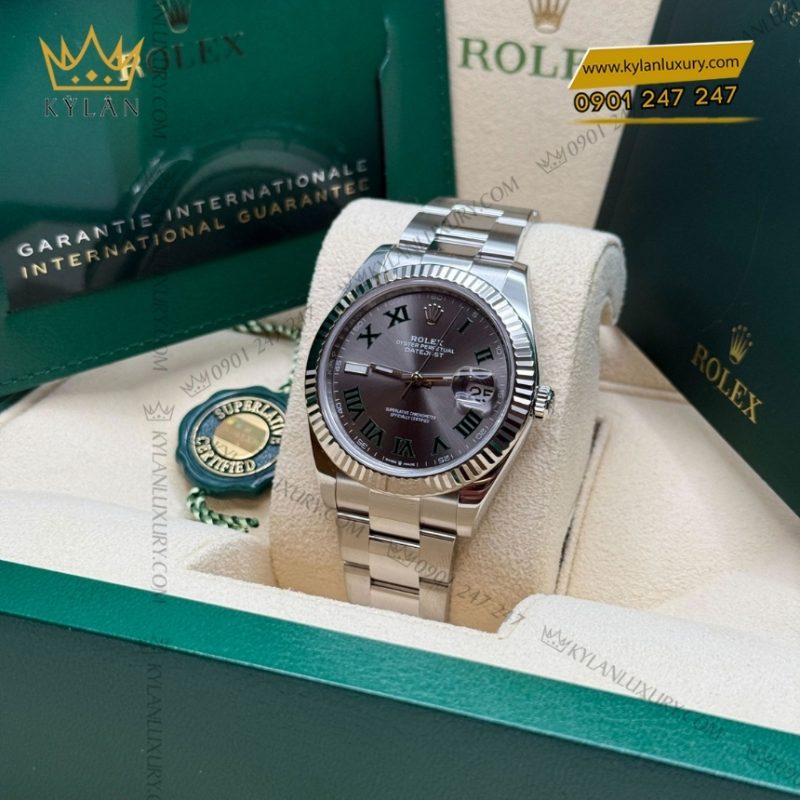 Đồng hồ Rolex Datejust 41 mặt xám cọc La Mã 126334-0021