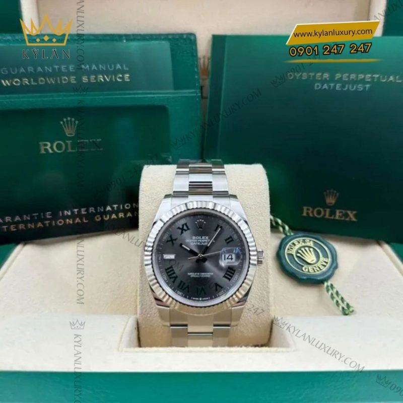 Đồng hồ Rolex Datejust 41 mặt xám cọc La Mã 126334-0021