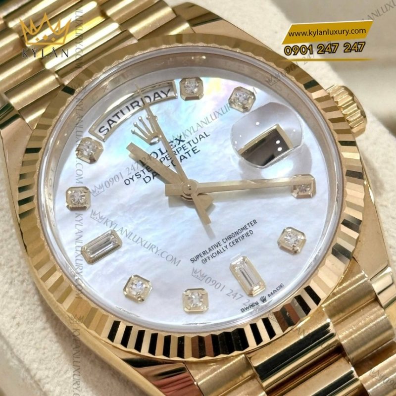 Đồng hồ Rolex Day Date 36 mặt ngọc trai kim cương 128238-0011
