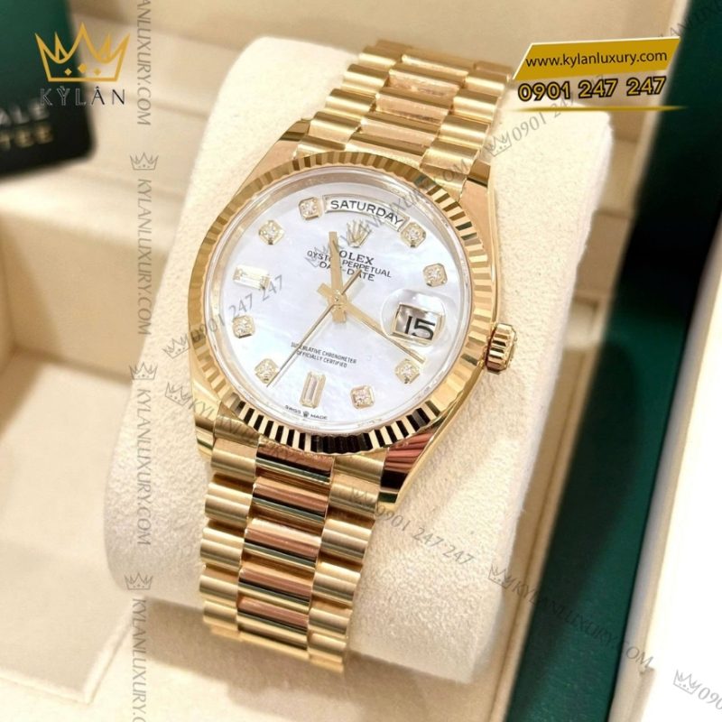 Đồng hồ Rolex Day Date 36 mặt ngọc trai kim cương 128238-0011