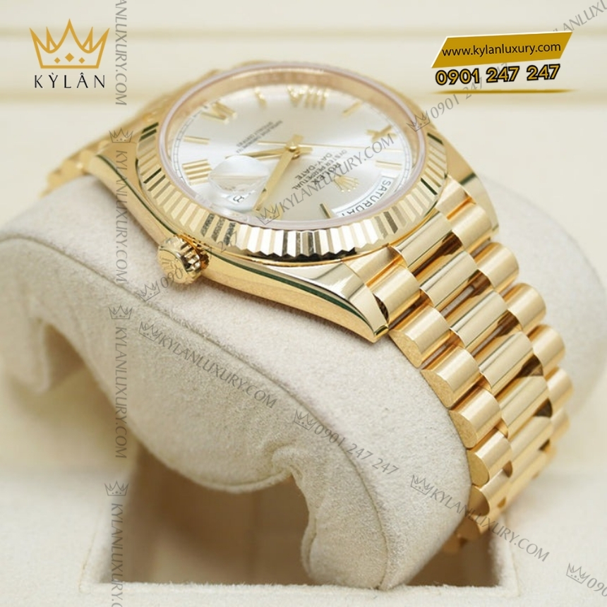 Kỳ Lân Luxury rolex day date 40 228238 0002 mat bac coc la ma 7 Đồng hồ Rolex Day Date 40 mặt bạc cọc La Mã 228238-0002