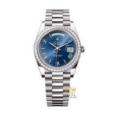 Đồng hồ Rolex Day Date 40 mặt xanh dương vành kim 228349RBR-0005