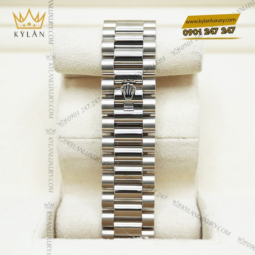 Kỳ Lân Luxury rolex day date 40 228349rbr 0030 xanh olive kim cuong 4 Đồng hồ Rolex Day Date 40 xanh olive vành kim cương 228349RBR-0030
