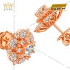 Bông tai vàng hồng Au750 đính kim cương