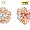Bông tai vàng hồng Au750 đính kim cương