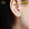 Bông tai vàng trắng Au750 đính kim cương