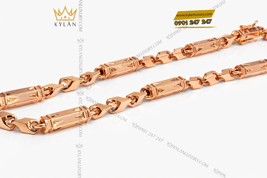 Dây chuyền vàng hồng Au750