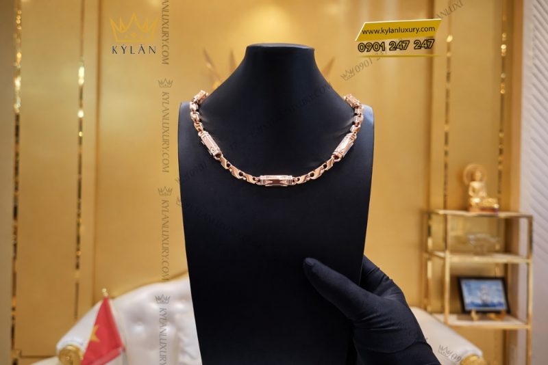 Dây chuyền vàng hồng Au750
