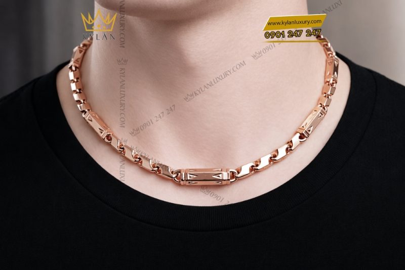 Dây chuyền vàng hồng Au750