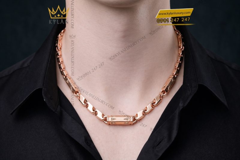 Dây chuyền vàng hồng Au750