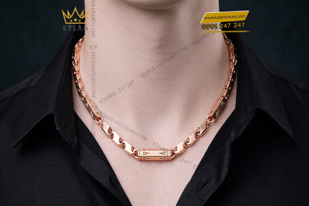 Dây chuyền vàng hồng Au750