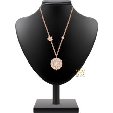 Dây chuyền vàng hồng Au750 đính kim cương Dây chuyền vàng hồng Au750 đính kim cương