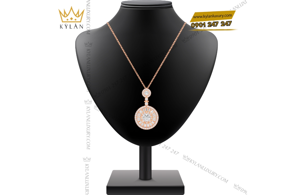 Kỳ Lân Luxury Day chuyen vang hong Au750 dinh kim cuong 12 Dây chuyền vàng hồng Au750 đính kim cương