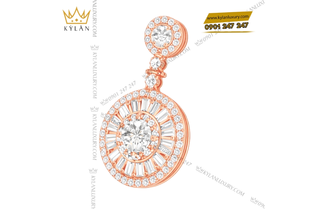 Kỳ Lân Luxury Day chuyen vang hong Au750 dinh kim cuong 15 Dây chuyền vàng hồng Au750 đính kim cương