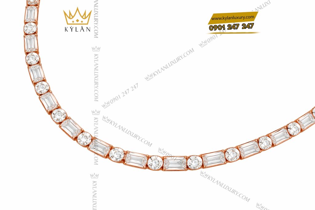 Kỳ Lân Luxury Day chuyen vang hong Au750 dinh kim cuong 4 Dây chuyền vàng hồng Au750 đính kim cương
