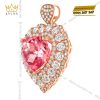 Dây chuyền trái tim vàng hồng Au750 đính kim cương và sapphire hồng