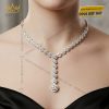 Dây chuyền vàng trắng Au750 đính kim cương