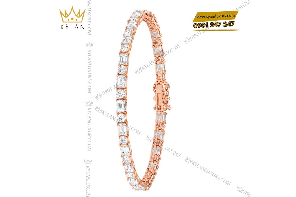 Lắc tay vàng hồng Au750 đính kim cương 9 Kỳ Lân Luxury Lac tay vang hong Au750 dinh kim cuong 3 Lắc tay vàng hồng Au750 đính kim cương