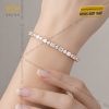Lắc tay vàng hồng Au750 đính kim cương