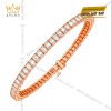 Lắc tay vàng hồng Au750 đính kim cương baguette
