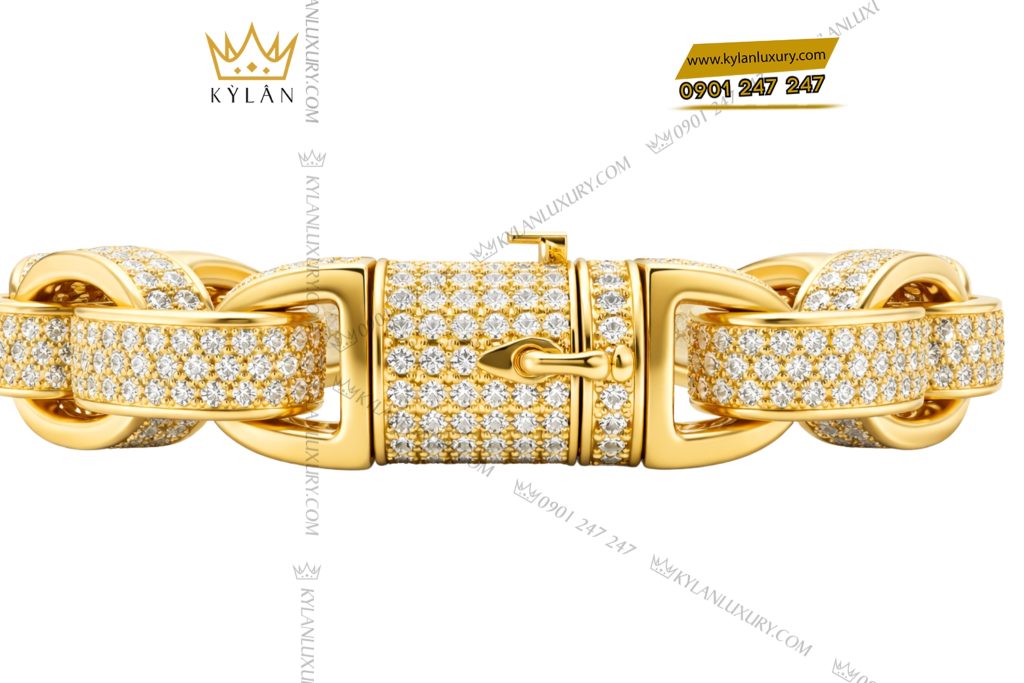 Kỳ Lân Luxury Lac tay vang vang Au750 dinh kim cuong 6 Lắc tay vàng vàng Au750 đính kim cương