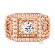 Nhẫn Rolex vàng hồng Au750 đính kim cương