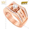 Nhẫn nam vàng hồng Au750 đính kim cương