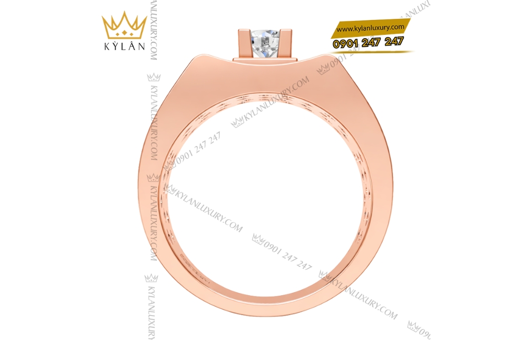 Kỳ Lân Luxury Nhan nam vang hong Au750 dinh kim cuong 17 Nhẫn nam vàng hồng Au750 đính kim cương