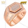 Nhẫn nam vàng hồng Au750 đính kim cương