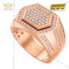 Nhẫn nam vàng hồng Au750 đính kim cương