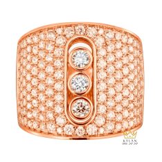 Nhẫn nam vàng hồng Au7501 đính kim cương Nhẫn nam vàng hồng Au7501 đính kim cương