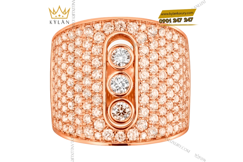 Nhẫn nam vàng hồng Au7501 đính kim cương 4 Nhẫn nam vàng hồng Au7501 đính kim cương