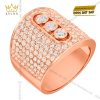 Nhẫn nam vàng hồng Au7501 đính kim cương