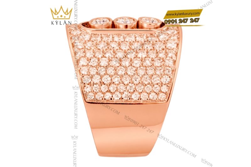 Nhẫn nam vàng hồng Au7501 đính kim cương