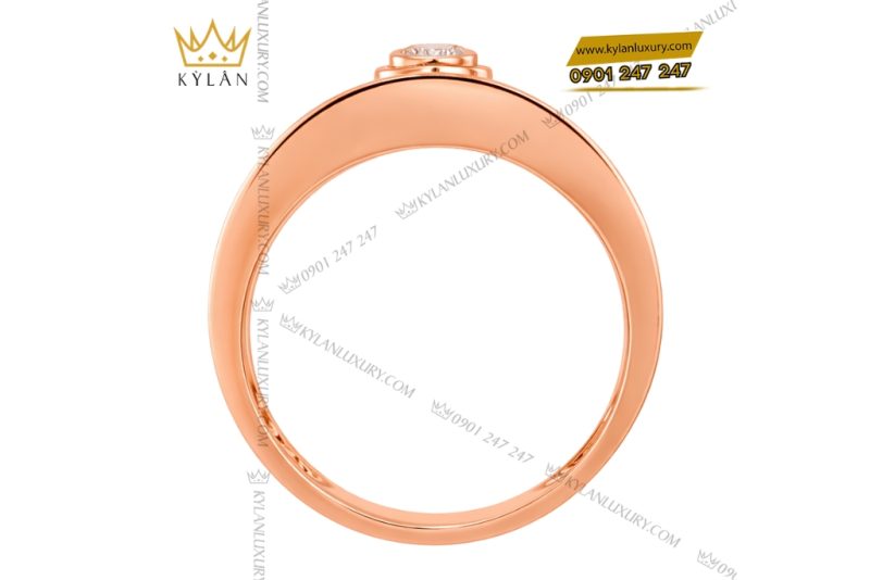 Nhẫn nam vàng hồng Au7501 đính kim cương