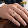 Nhẫn nam vàng hồng Au7501 đính kim cương