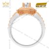 Nhẫn nam vàng hồng mix vàng trắng Au750 đính kim cương