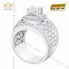 Nhẫn nam vàng trắng Au750 đính kim cương